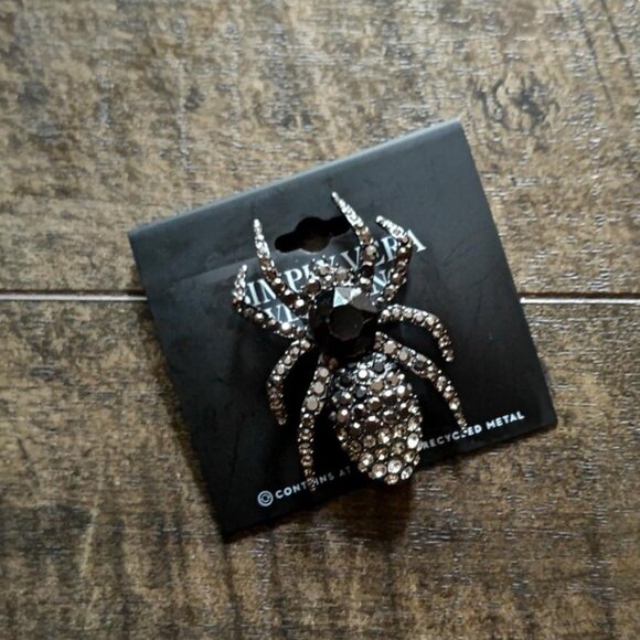 Simply Vera Vera Wang Jet Tone Crystal Spider Pin - Picture 2 of 2